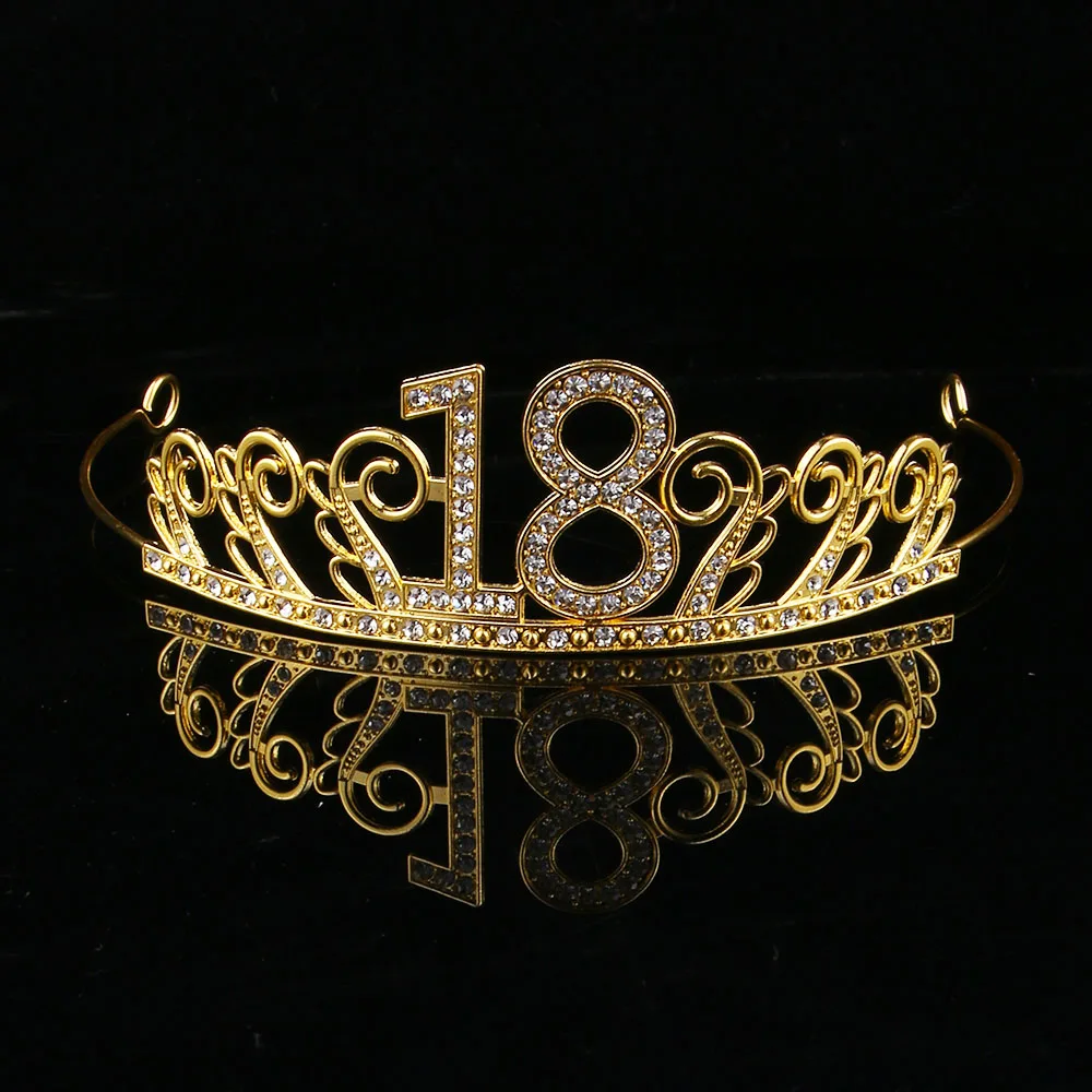 18th Birthday Queen Princess Crown Decorations Party Crown for Women Happy Birthday Headband Wedding Headwear Hair Decor
