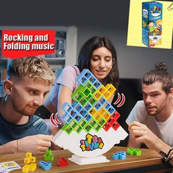 64PCS Tetra Tower Fun Balance Stacking Building Blocks Board Game for Kids Adults Friends Team Dorm Family Game Night and Partie