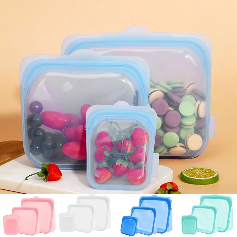 Airtight Silicone Food Storage Bag Food-Grade Reusable Sub-packing Sealing Bags Fresh-keeping Heat Resistant