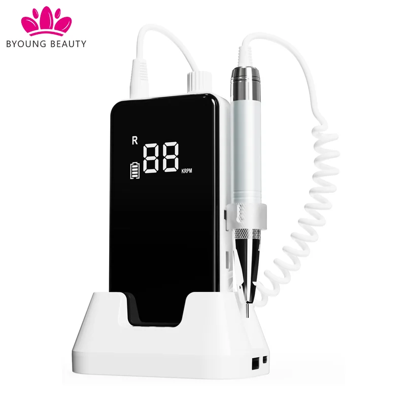 

Rechargeable Portable Brushless 40000rpm Strong Electric Efile Gel Design Supply Pedicure and Manicure Nail Filing Drill Machine