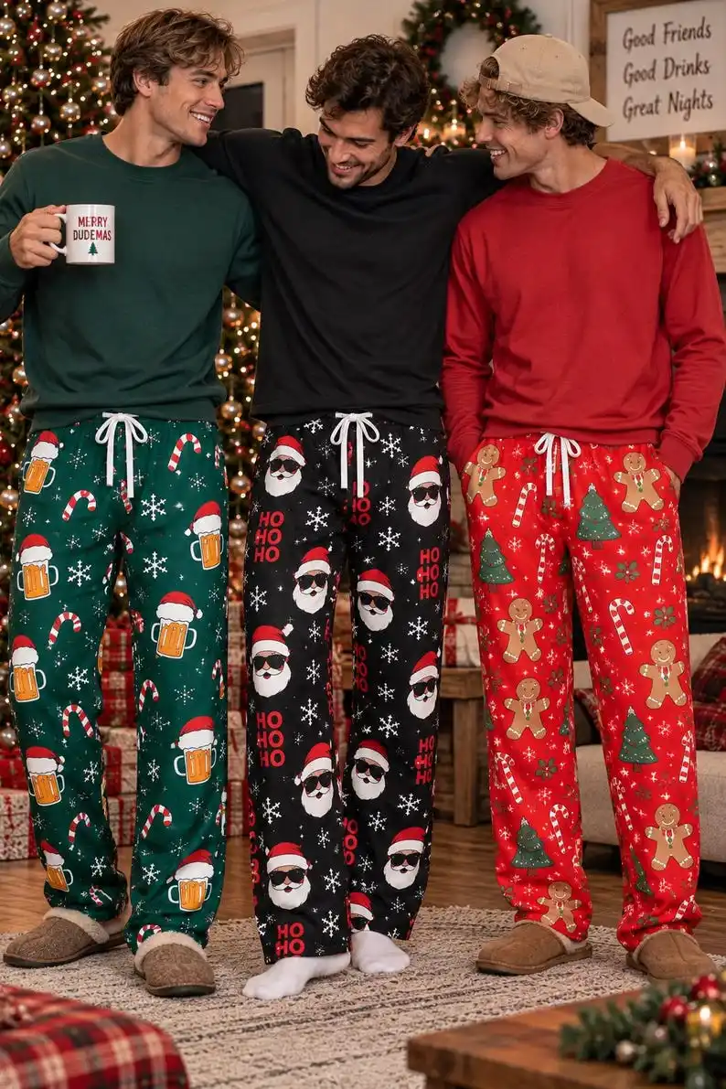 2026 Autumn Funny Photo Pajama Pants, Fake Thong Fake Butt Sleepwear, Christmas Gag Gift, Ugly Christmas Lounge Pants