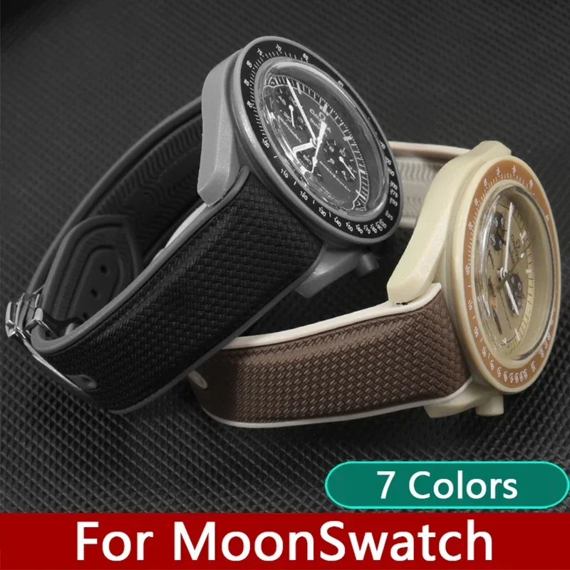 

Для Omega X Swatch Joint MoonSwatch Спортивный силиконовый ремешок для Seamaster 300 ТПУ резиновый изогнутый конец складная пряжка ремешок для часов 20 мм