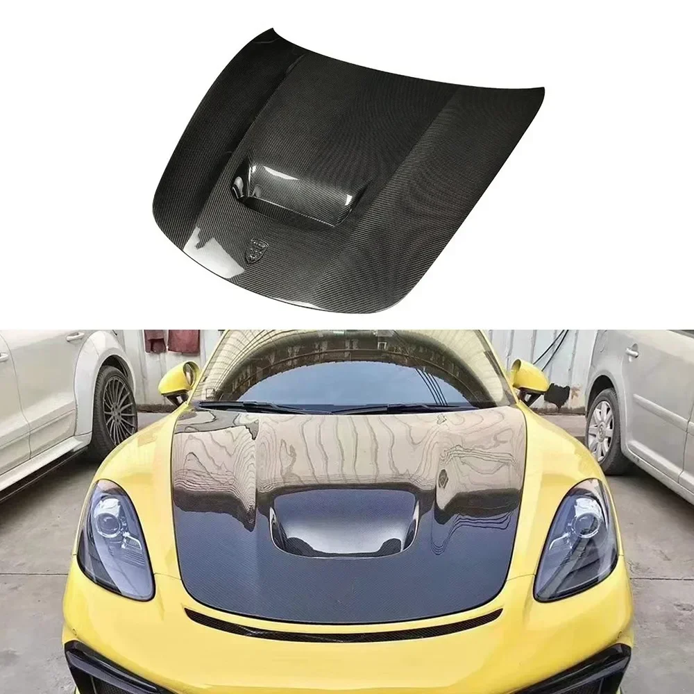 For Porsche 718 High-quality Dry Carbon Fiber Bonnet Hood Leaf Board Car Accessories Fender Engine Cover Body Kit Trim 2