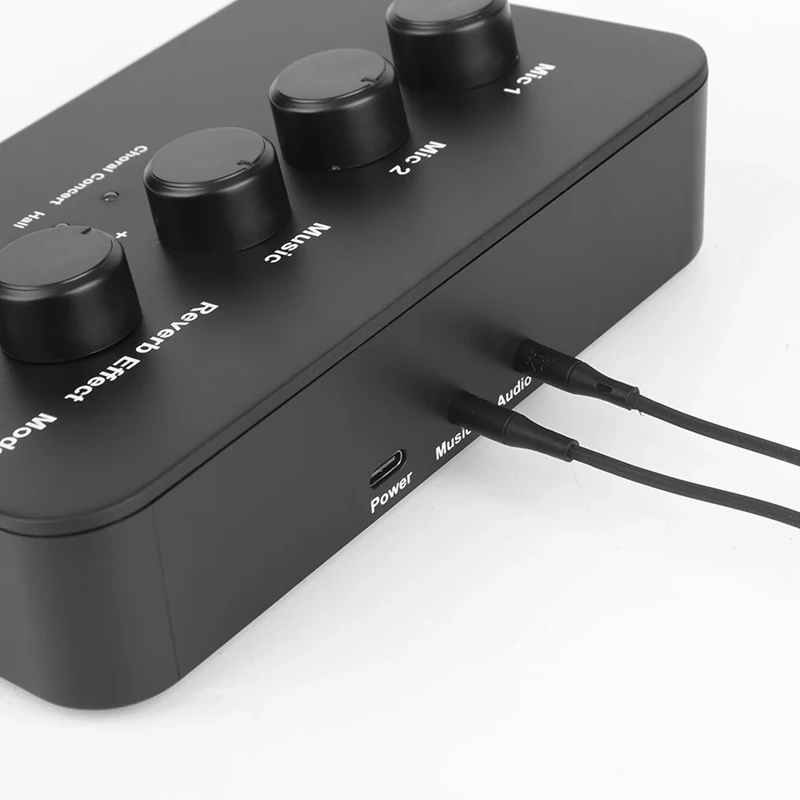 ABSQ-Digital Audio Sound Machine AUX IN/OUT BT Connection Dual Mic Inputs Karaoke Sound Mixer For Karaoke Smart TV PC Speaker