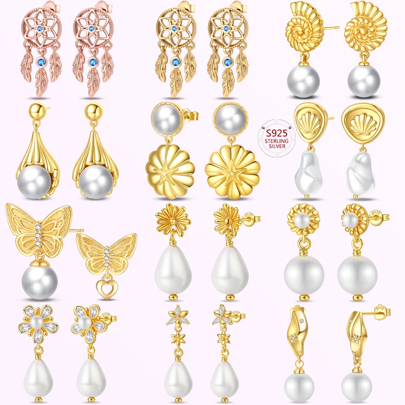 

s925 sterling silver original design charm fashion imitation pearl earrings for wedding party exquisite jewelry gift