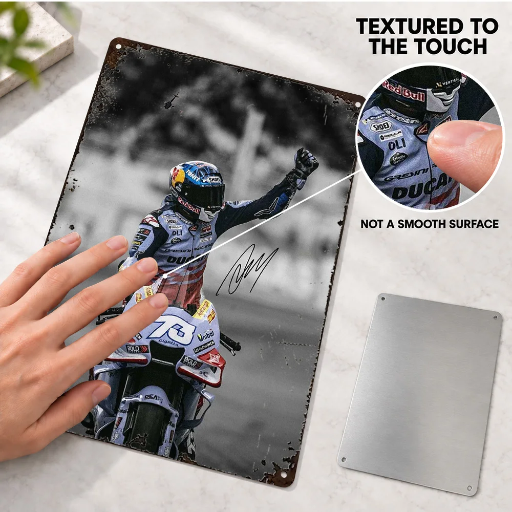 Alex Marquez MotoGP Celebration Textured Metal Poster Personalized Aluminum Sign Selective Color Photo Wall Art For Home Office