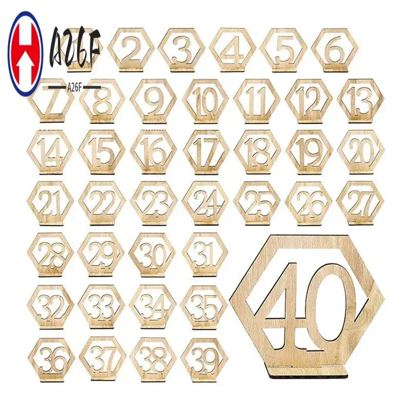 

A26F-1-40 Свадебный деревянный стол с номером, деревянный бар, номер кафе, табличка с номером сиденья, номерной знак, украшение для свадебной вечеринки, Easy Ins
