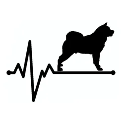Car Stickers Decor Motorcycle Decals Akita Lifeline Dog Heartbeat Decorative Accessories Creative Waterproof PVC,15cm*11cm