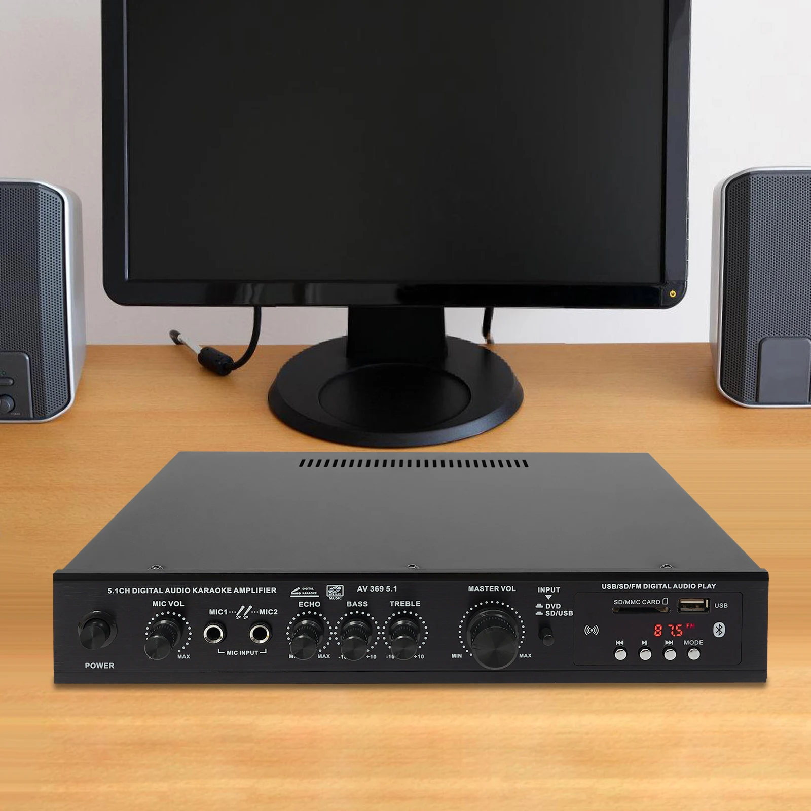300 واط HIFI مضخم الصوت بلوتوث 5.1 قناة USB بطاقة SD راديو FM HD مكبر للصوت للمسرح المنزلي كاريوكي