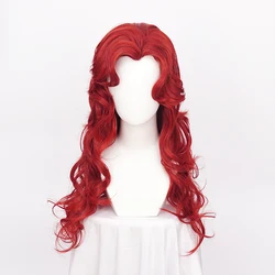 Perruques de cosplay Poison Ivy avec bonnet, cheveux synthétiques longs ondulés, 70cm, rouge foncé, degré de chaleur