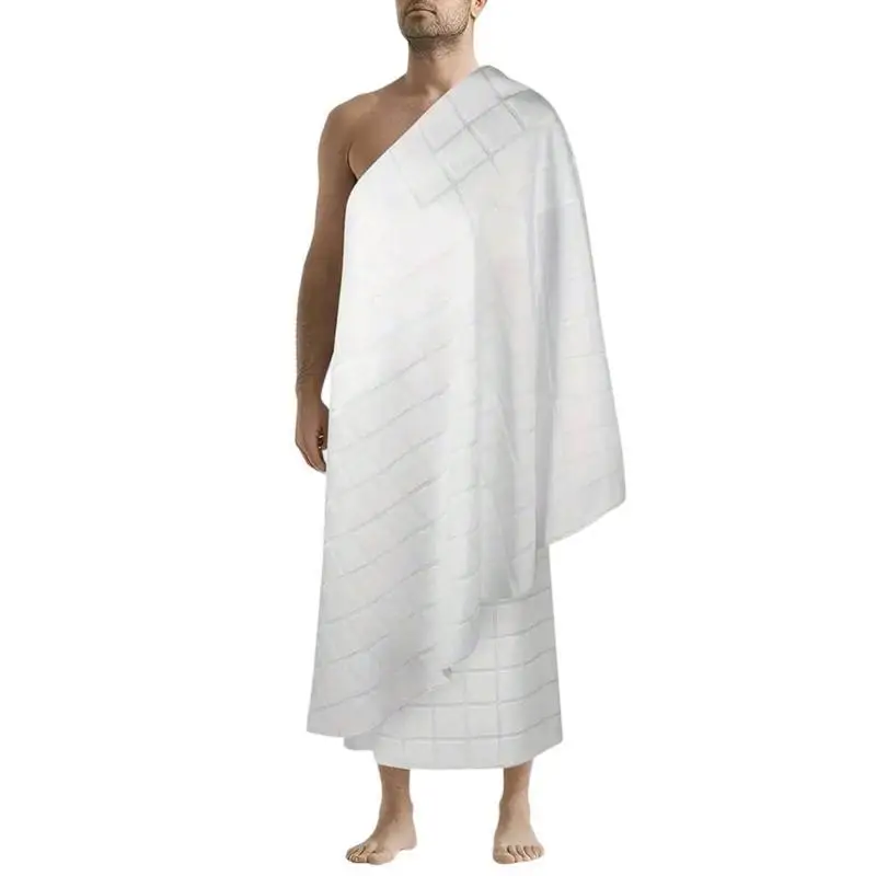 

39BD Natural Ehram Ahram Hajj and Umrah Towel Set Ihram for Men 110×210 (43×82.68 in) Islamic Clothing Ihram Towel Set