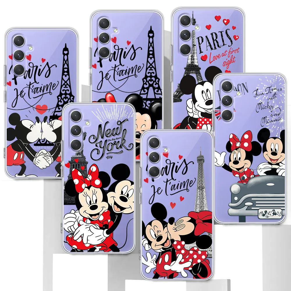 Mickey Minnie London Kiss Case for Samsung Galaxy A51 A21s A12 A31 A15 A52 A54 A14 A22 A55 A25 A41 A71 A13 TPU Soft Phone Cover