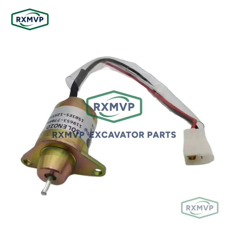 1503ES-12S5SUC5S 11953-77950 Stop Solenoid Valve Fits Yanmar 3TNE84 3TNE88 Excavator Diesel Engine Parts