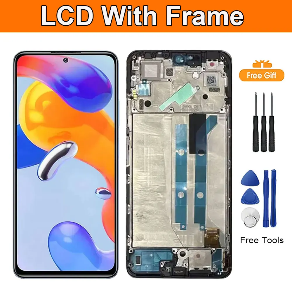 AMOLED screen For Redmi Note 11 Pro lcd display with frame touch Digitizer assembly replacement For Redmi Note11Pro 5G 2201116SG