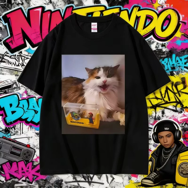 Forsaken Skin 007n7 Love Cat T Shirt Men Women Game Cosplay Tshirt Funny Graphic 100% Pure Cotton Printed T-shirt