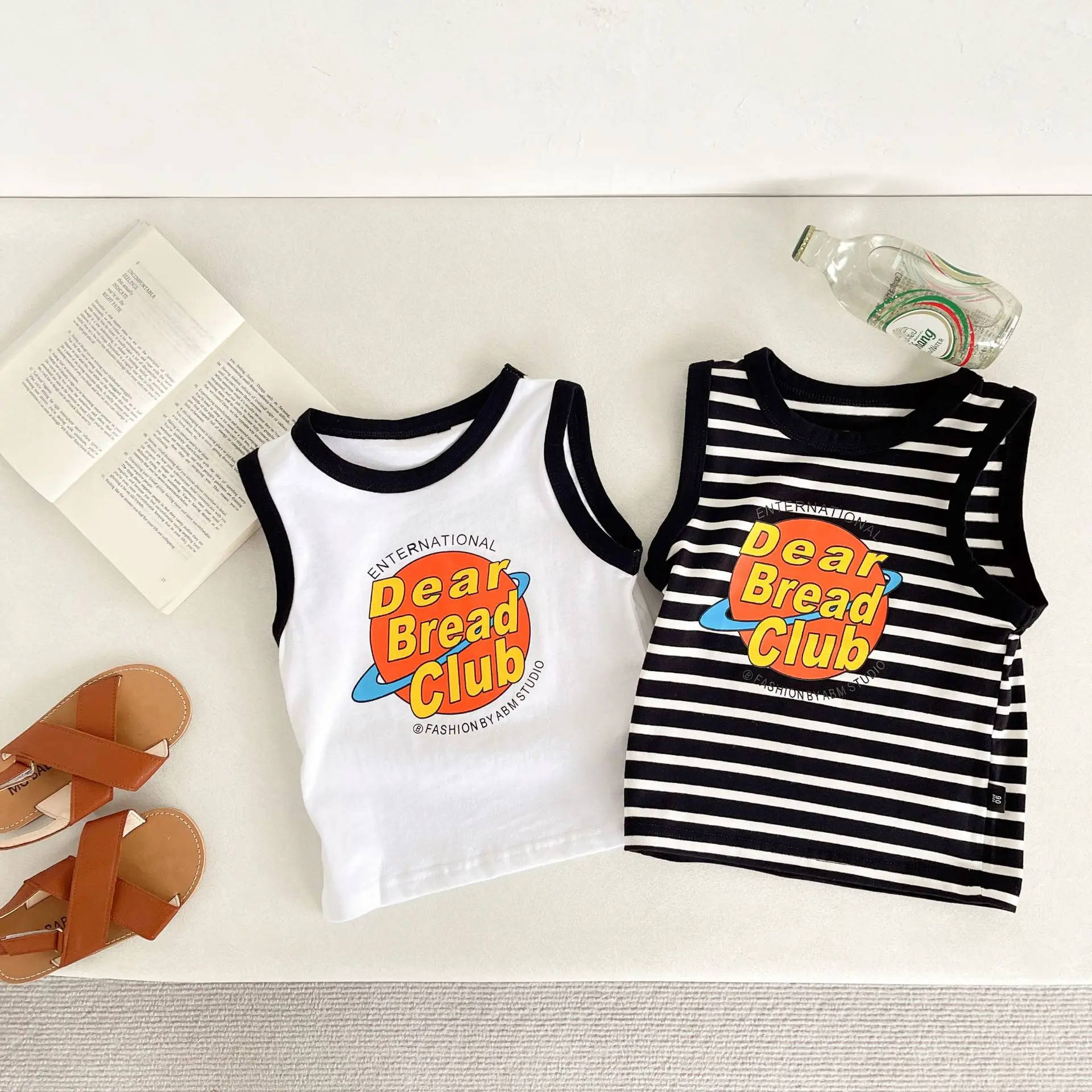 

( 1-7 Years ）2025 Summer Children's Vest Sport Cute Boys Girls New Cartoon Sleeveless T Baby T-shirt Kids Clothing