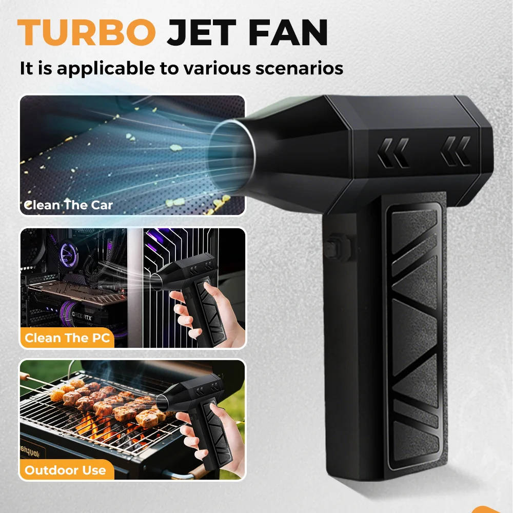 

Violent Fan 1000000RPM Powerful Air Blower Vacuum Dust Cleaner Type-C Charging Strong Winds 68m/s Brushless Turbo Jet Blower ﻿