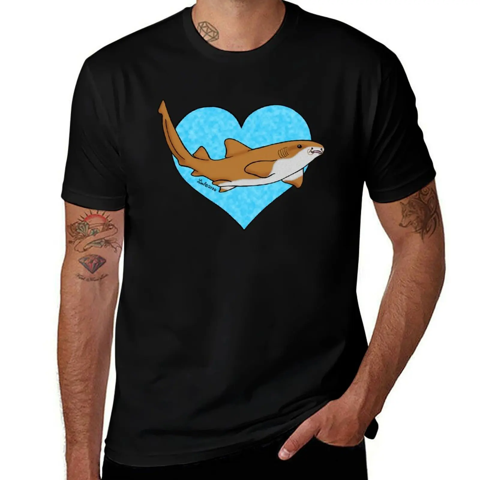 

Nurse Shark Love T-Shirt printed t shirts for man black cotton t-shirt plain for man package mens graphic t shirts T-Shirt