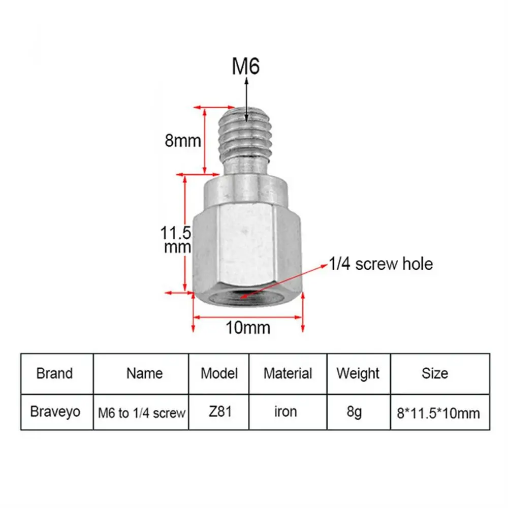 1/4 To M4 M6 Projector Conversion Screw Hexagonal Hex Head Projector Screw Metal Strengthen Projector Camera Adapter Monopod