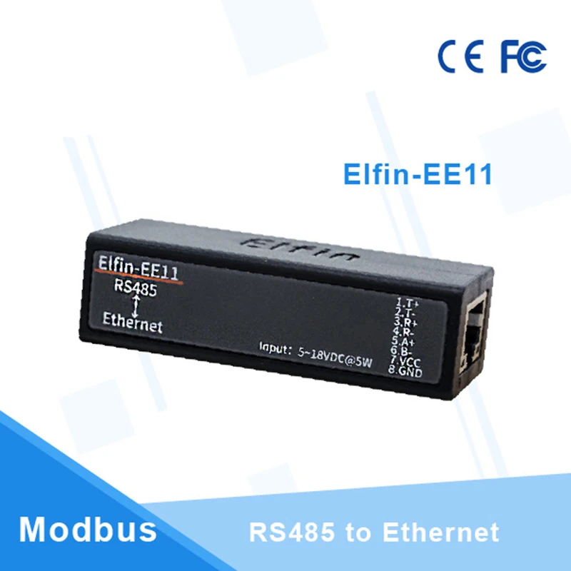 Porta seriale RS485 a dispositivo Ethernet Server convertitore dati IOT supporto Elfin-EE11 EE11A TCP/IP Telnet protocollo Modbus TCP