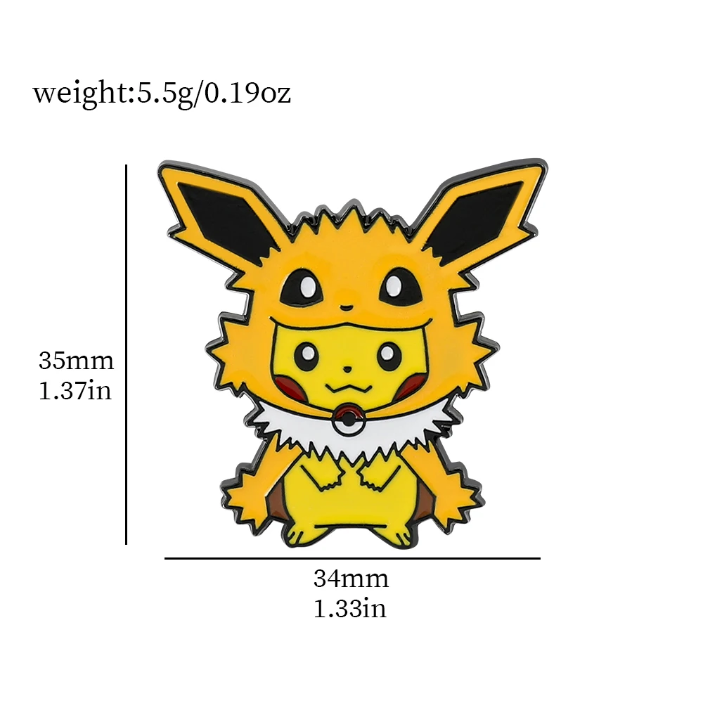 Cartoon Pokemon Enamel Lapel Pins Kawaii Pikachu Eevee Metal Badges for Backpack Anime Brooches Cute Figure Pins for Women Men