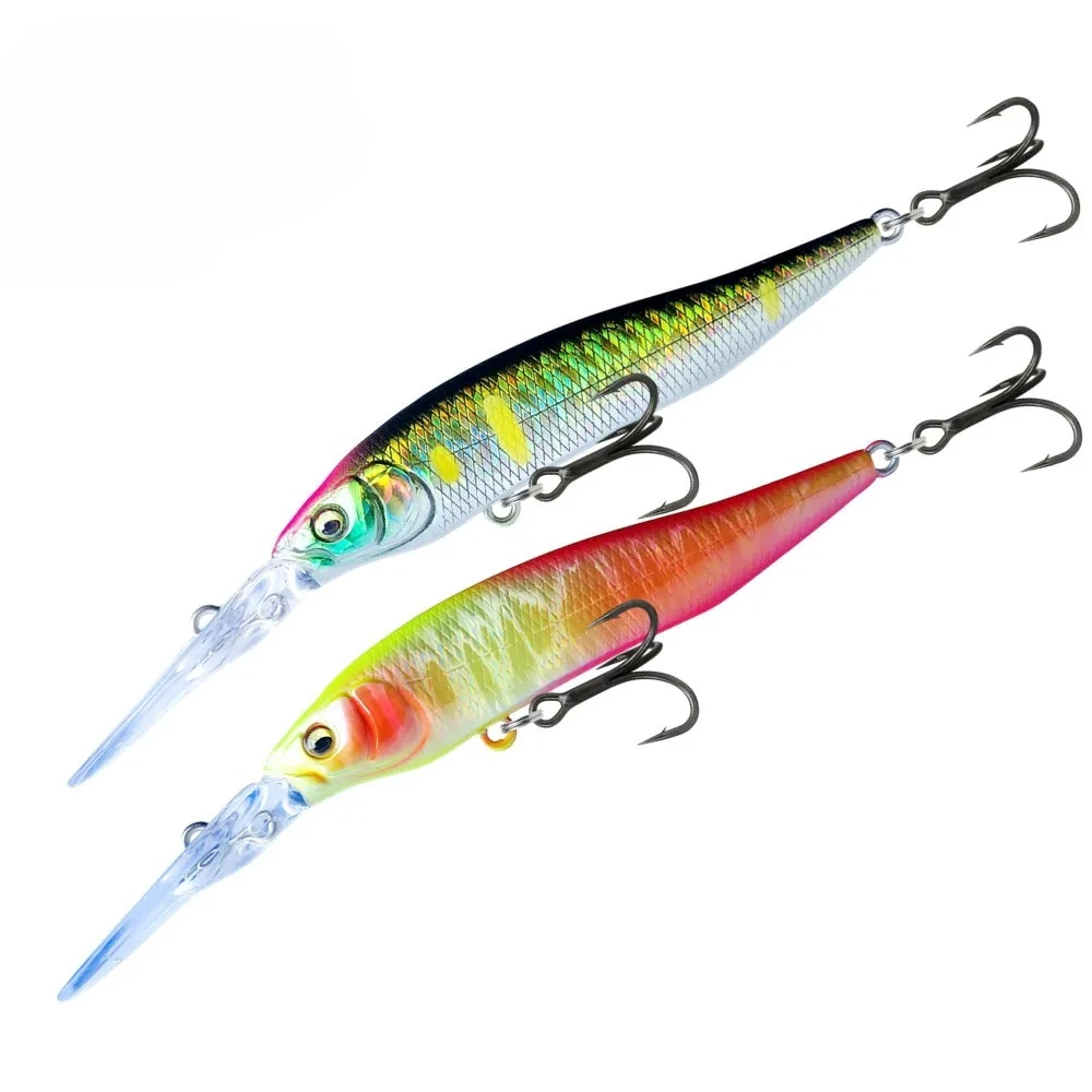 75 mm 8,6 g hochwertiger Wobble-Hartköder 0–2,4 Tauch-Angelköder Flow Floating Minnow Isca Artificial