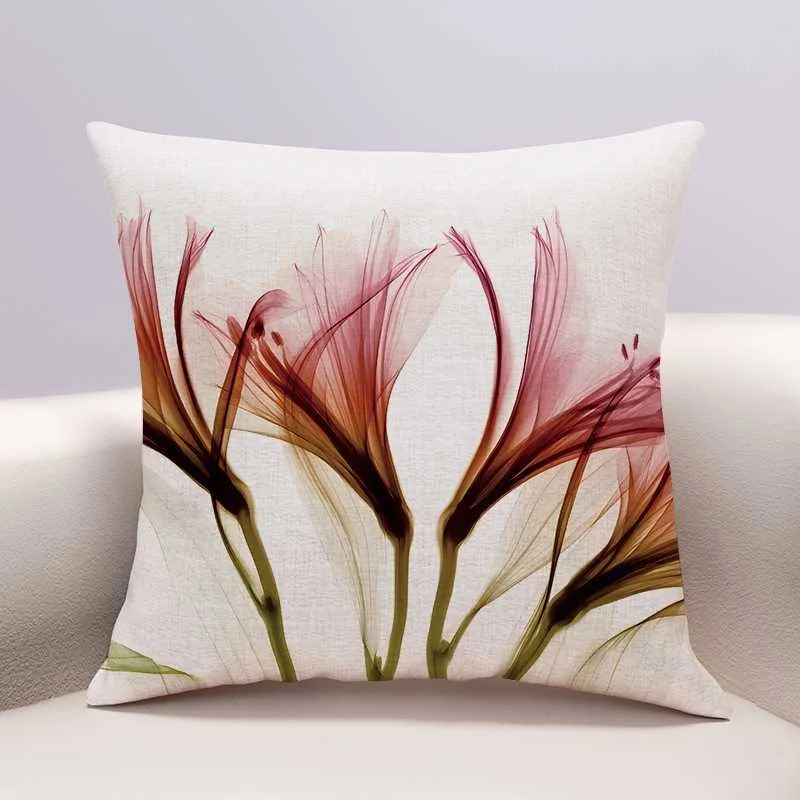 Beautiful flower pillow cover modern simple sofa living room office by pillowcase waist pillow fabric home decoration