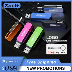 금속 USB 플래시 드라이브, 휴대용 메모리 스틱, 선물용 각인, 방수 USB 2.0 펜드라이브, 4GB, 8G, 32G, 16GB, 64GB, 10 개 이상 무료 로고