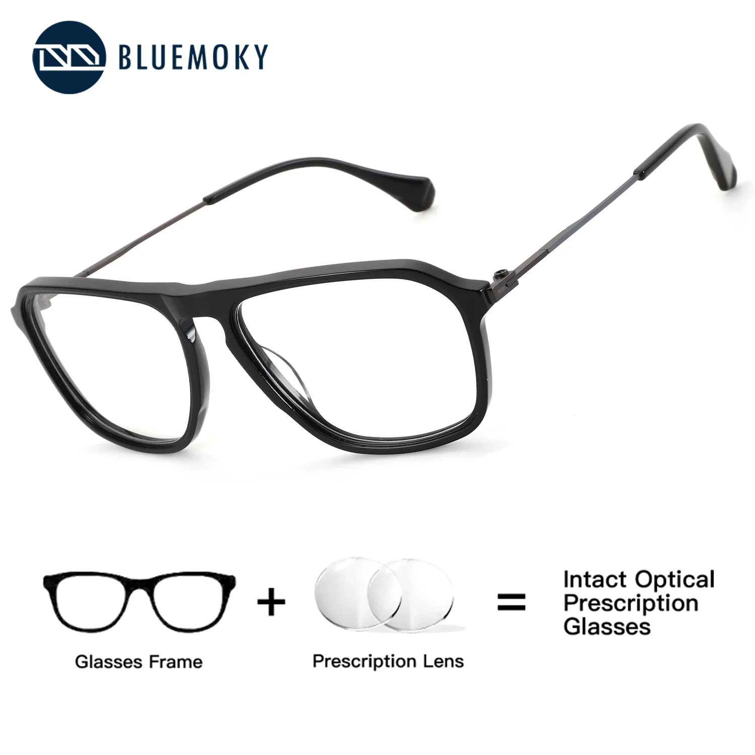 

Очки BLUEMOKY Man Pilot из прочного ацетата для мужчин, квадратная оправа, долговечные, фотохромные, блокирующие синий свет