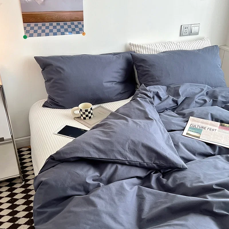 

Quilt Cover Queen Bedding Set Duvet Cover Bedding Set All-cotton Single Duvet Cover Solid Color Soft Core Sleev 1 - 2 personnes
