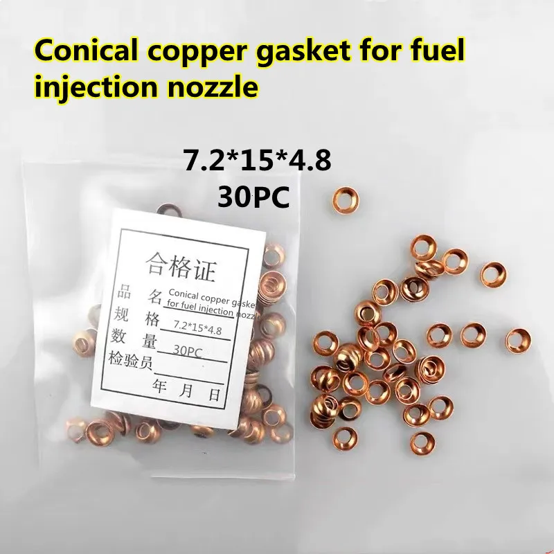 

Diesel Common Rail Injector Nozzle Conical Copper Washer Gaksets 980792480 943776230 for Isuzu Excavator Digging Machine