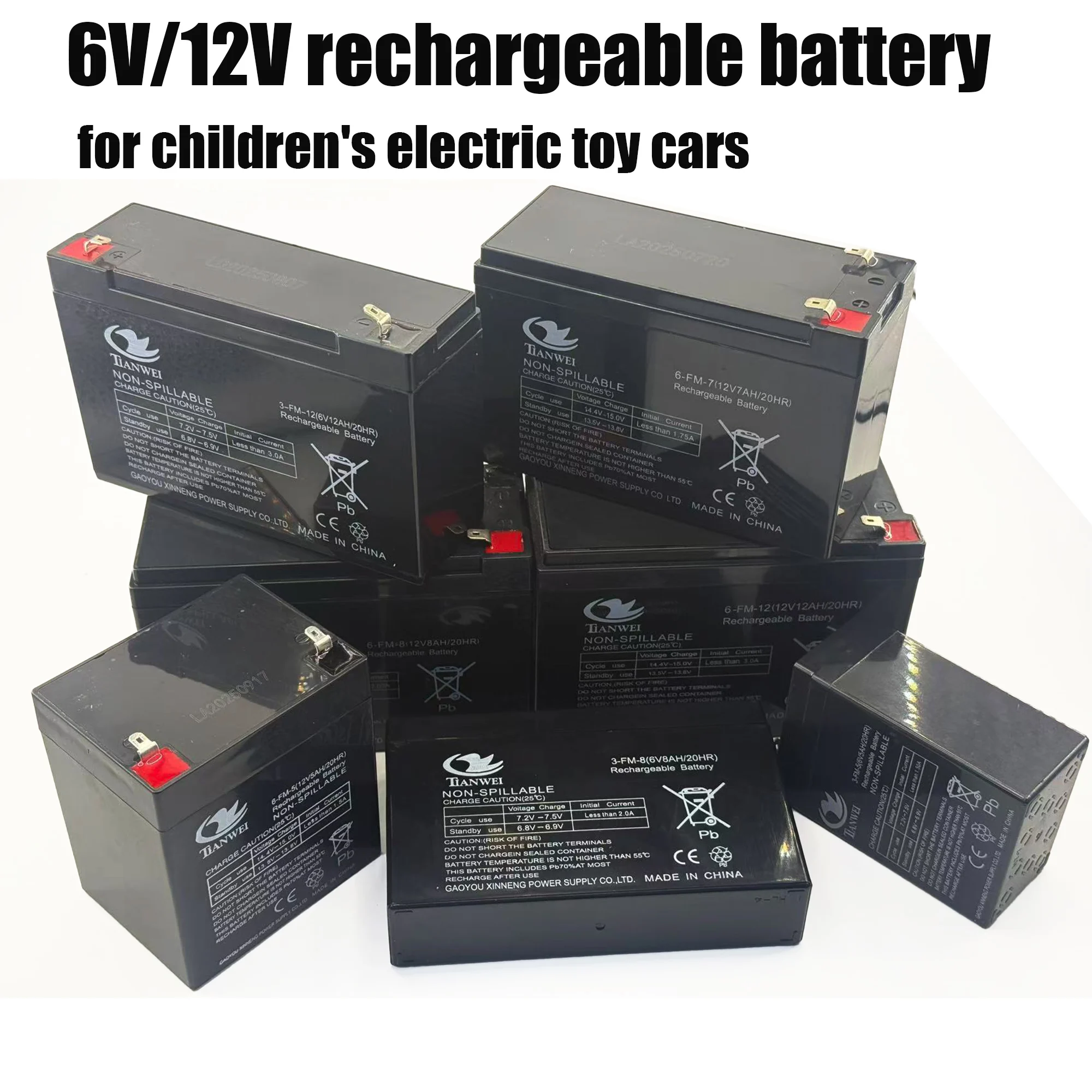 

Hot Rechargeable Battery For Children's Electric Vehicles Toy Cars Motorcycles Baby Strollers Battery 5Ah 7Ah 8Ah 12Ah