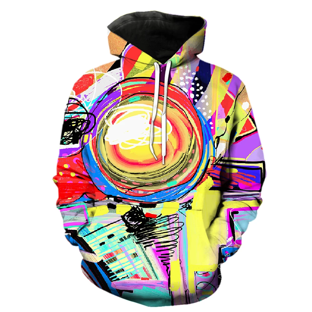 Abstract Art Graffiti Men's Hoodies Long Sleeve Streetwear Funny Unisex 2022 Hot Sale With Hood Jackets 3D Print Casual Hip Hop