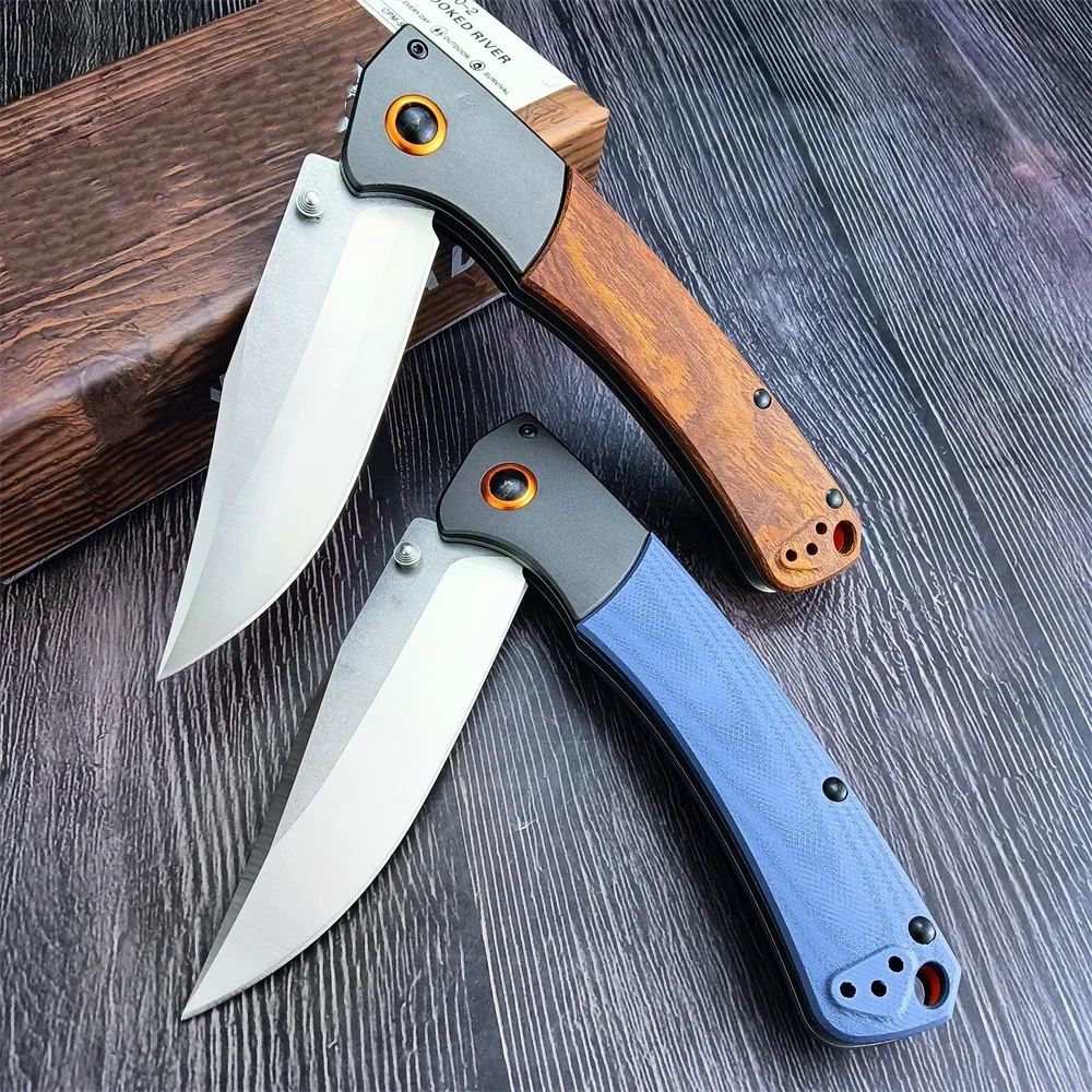 NEW 15080 Crooked River Tactical Folding Camping Pocket Knife CPM-S30V Drop-Point Blade Wood/G10 Handle EDC Survival Gear Knives