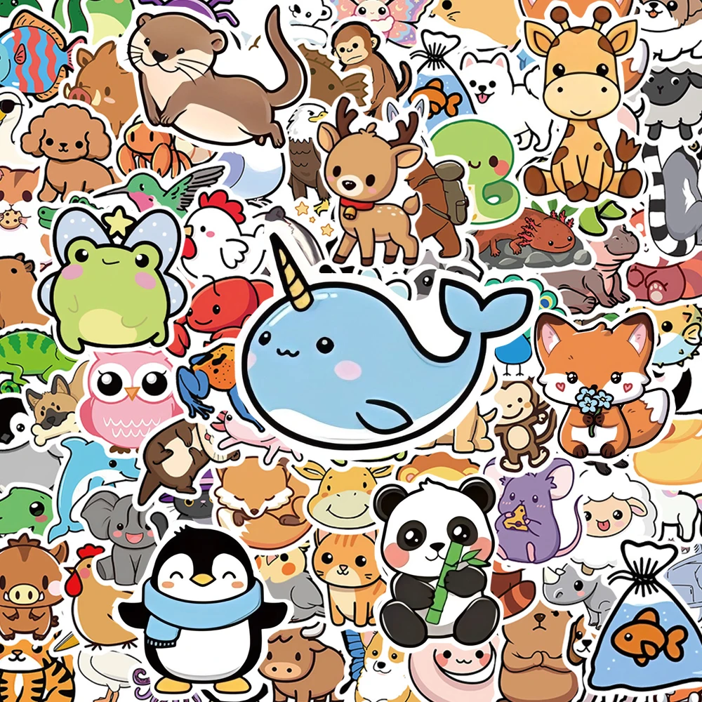 10/50/100/200 stücke Nette Mix Tiere Cartoon Aufkleber Kawaii Panda Kaninchen Aufkleber Graffiti Schreibwaren Notebook Kinder Aufkleber spielzeug