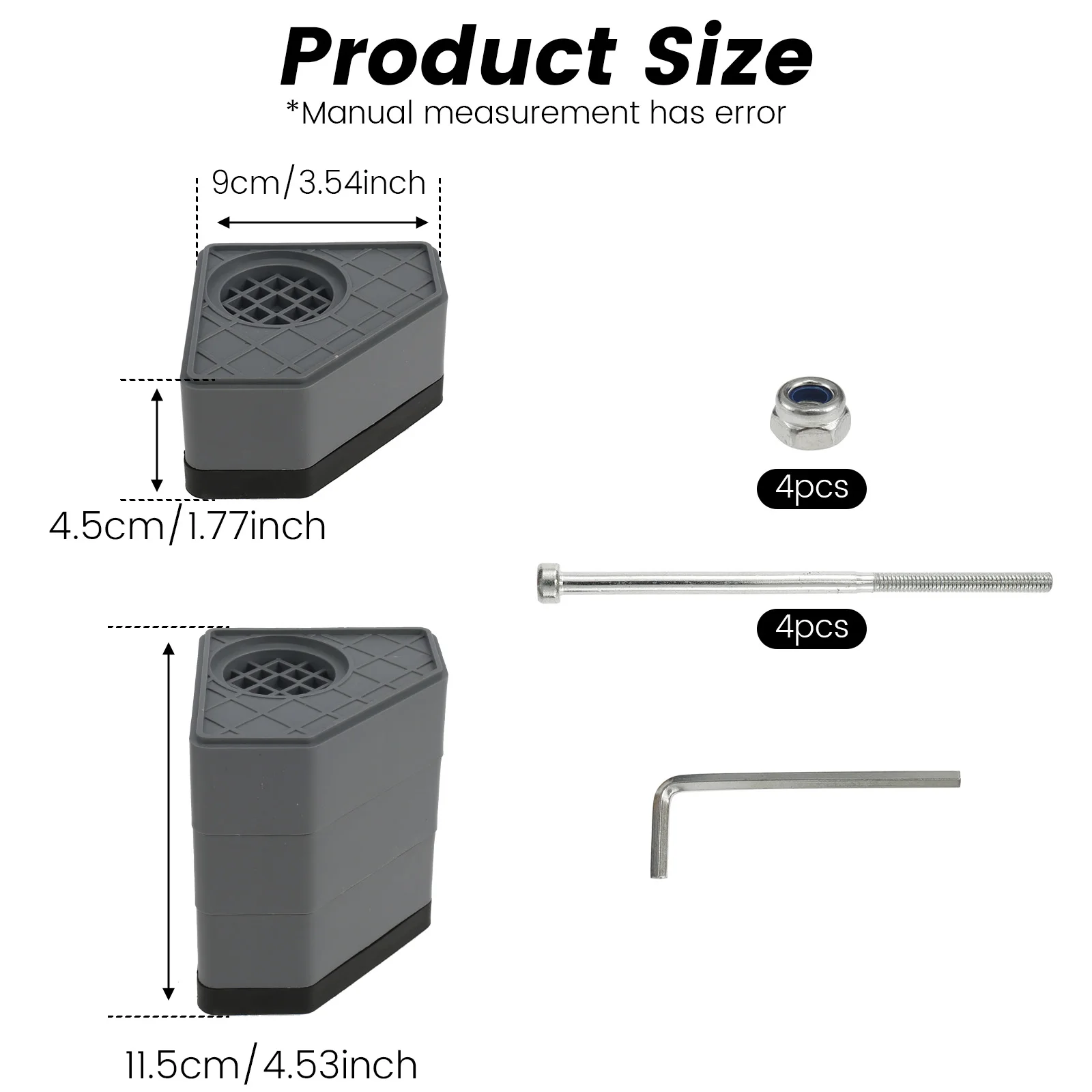 وسادة قدم للغسيل مضادة للاهتزاز ، وسادات قابلة لإعادة الاستخدام ، مجفف مضاد للاهتزاز ، دعامة صدمات ، لوازم منزلية مانعة للانزلاق ، قاعدة ثابتة ، 2-3 طبقات ، 4 VA #6