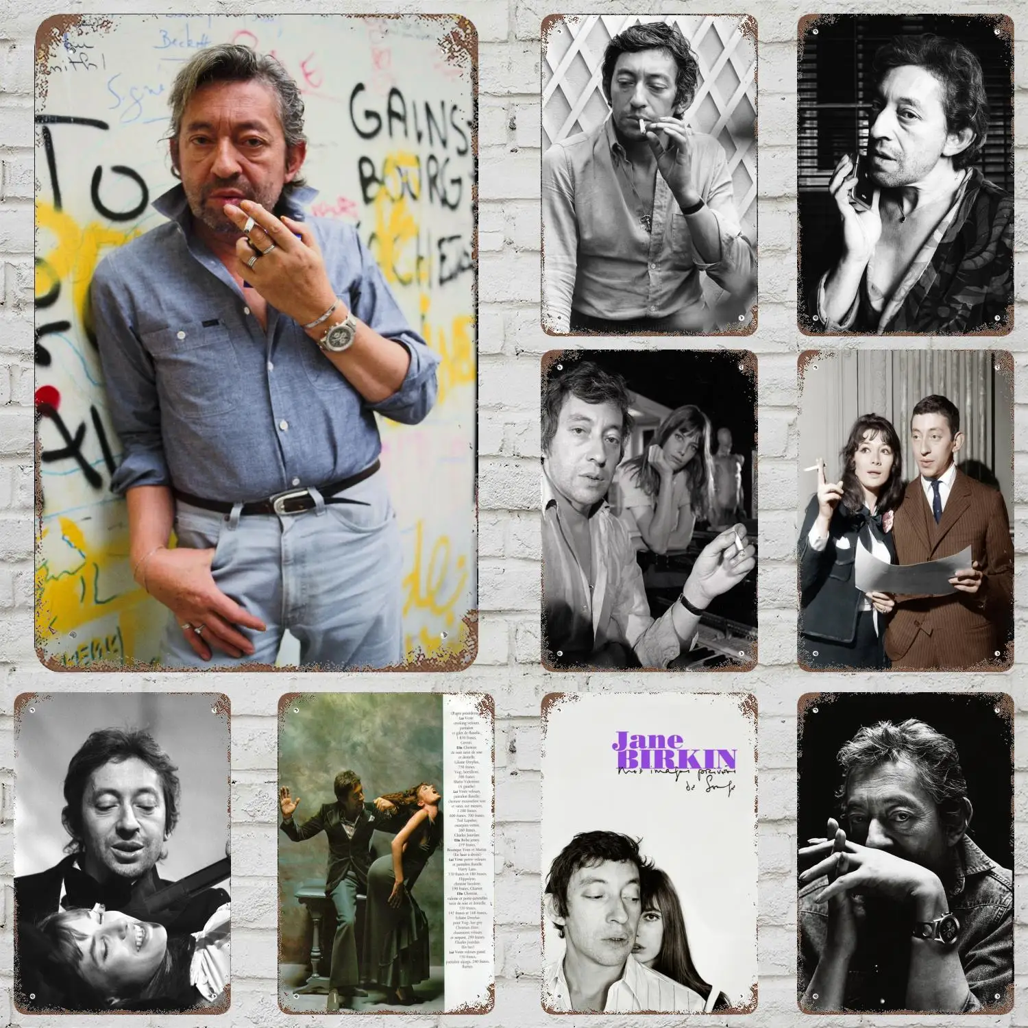 Serge Gainsbourg – panneau métallique de Bar drôle, Plaque rétro, panneau Vintage, buveur d'alcool, Pub, Club, grotte d'homme, décoration murale de cuisine