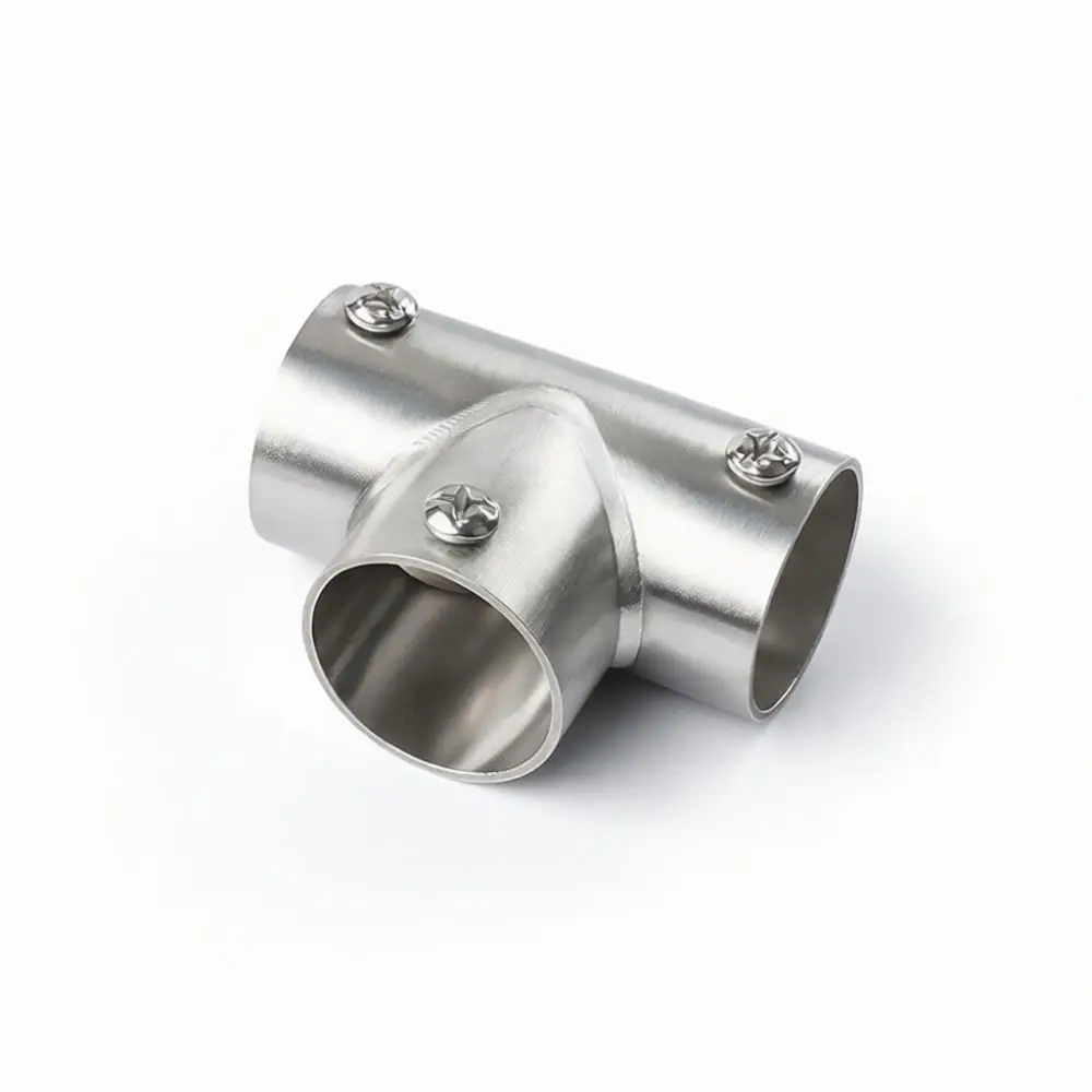 Durable Stainless Steel Tube Connector Industrial Pipe Fitting Right Angle Joint For Frame Display System Hardware