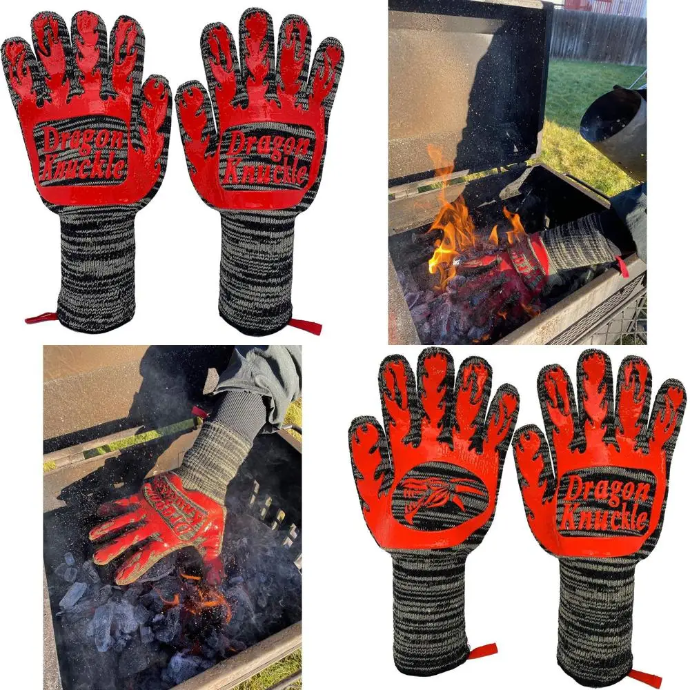 

High-Temp BBQ Gloves, 1472ºF Heatproof, Kevlar & Nomex, Grilling Tools, Ideal Gift