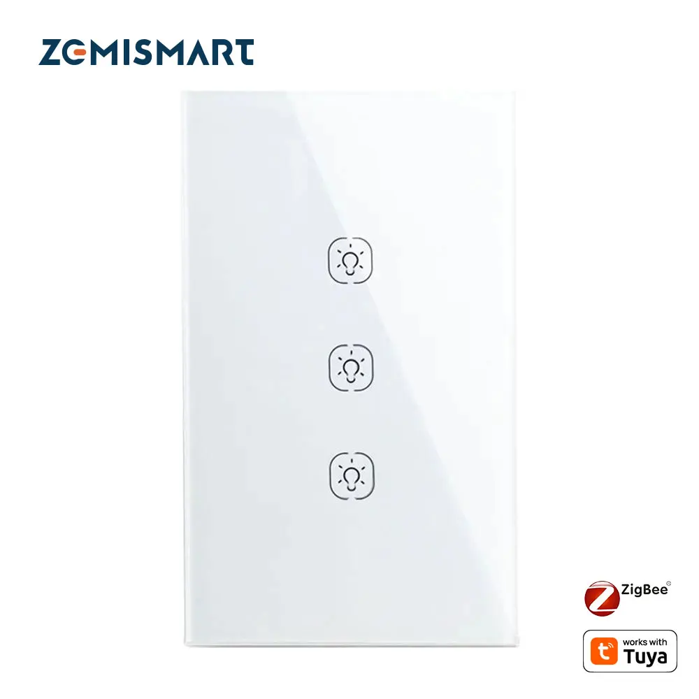 

Zemismart Zigbee Switch, требуется нейтраль, американский прерыватель, дистанционное управление, Alexa Google, домашние выключатели света, работает с Tuya Smart