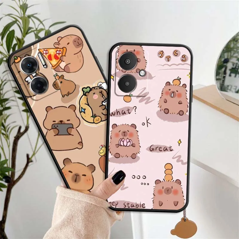 

Fun Kapibala Cute Creative Phone Case For Xiaomi Redmi 12 13C 12C 13 10C 9T A2 9A 9C 7A Note 10S 8T 10 9 8 Pro 4G 5G Black