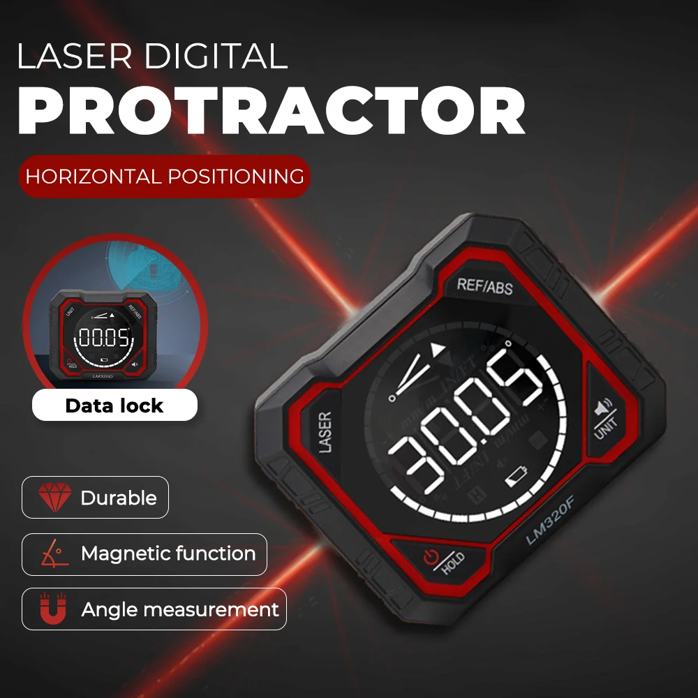 

LM320D LM320E LM320F Laser Digital Protractor Angle Measure Inclinometer 3 in 1 Laser Level Box Type-C Charging Angle meter Tool