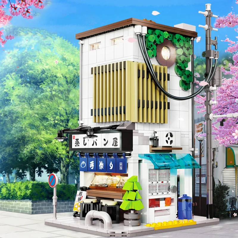 C66006 Japanese style baozi house Model Modular street view Series DIY Toys Building Blocks Boys' holiday gifts 1108Pcs
