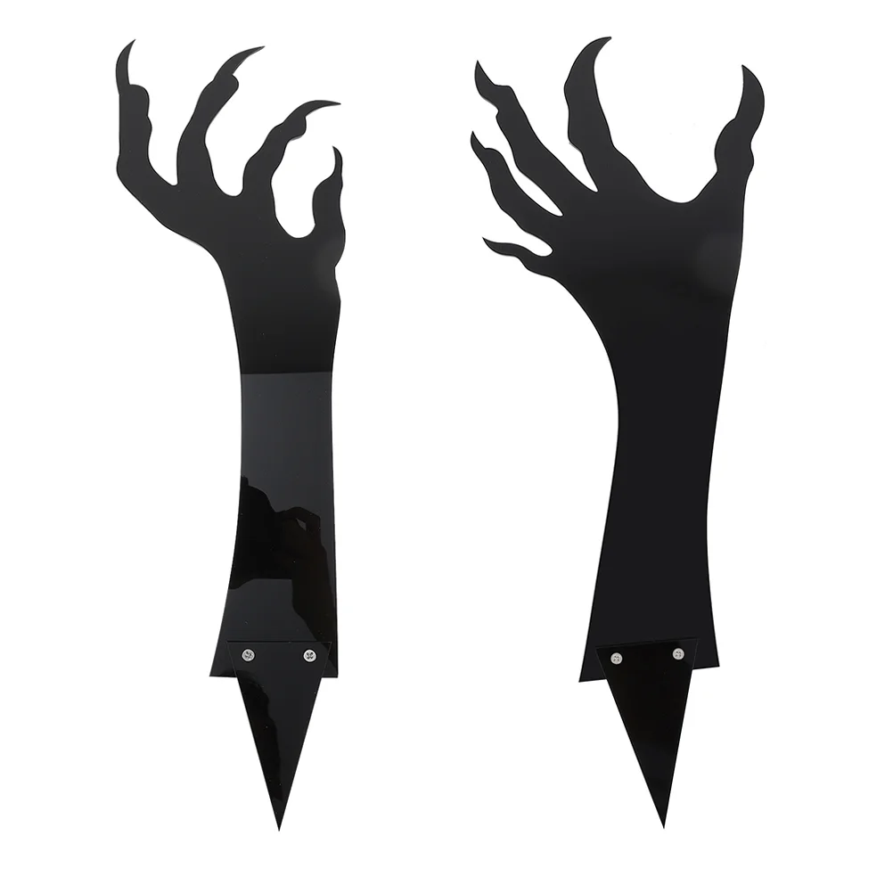 

2 Pcs Halloween Plug Ghost Hand Decoration Lawn Yard Inserted Sign Acrylic Prop