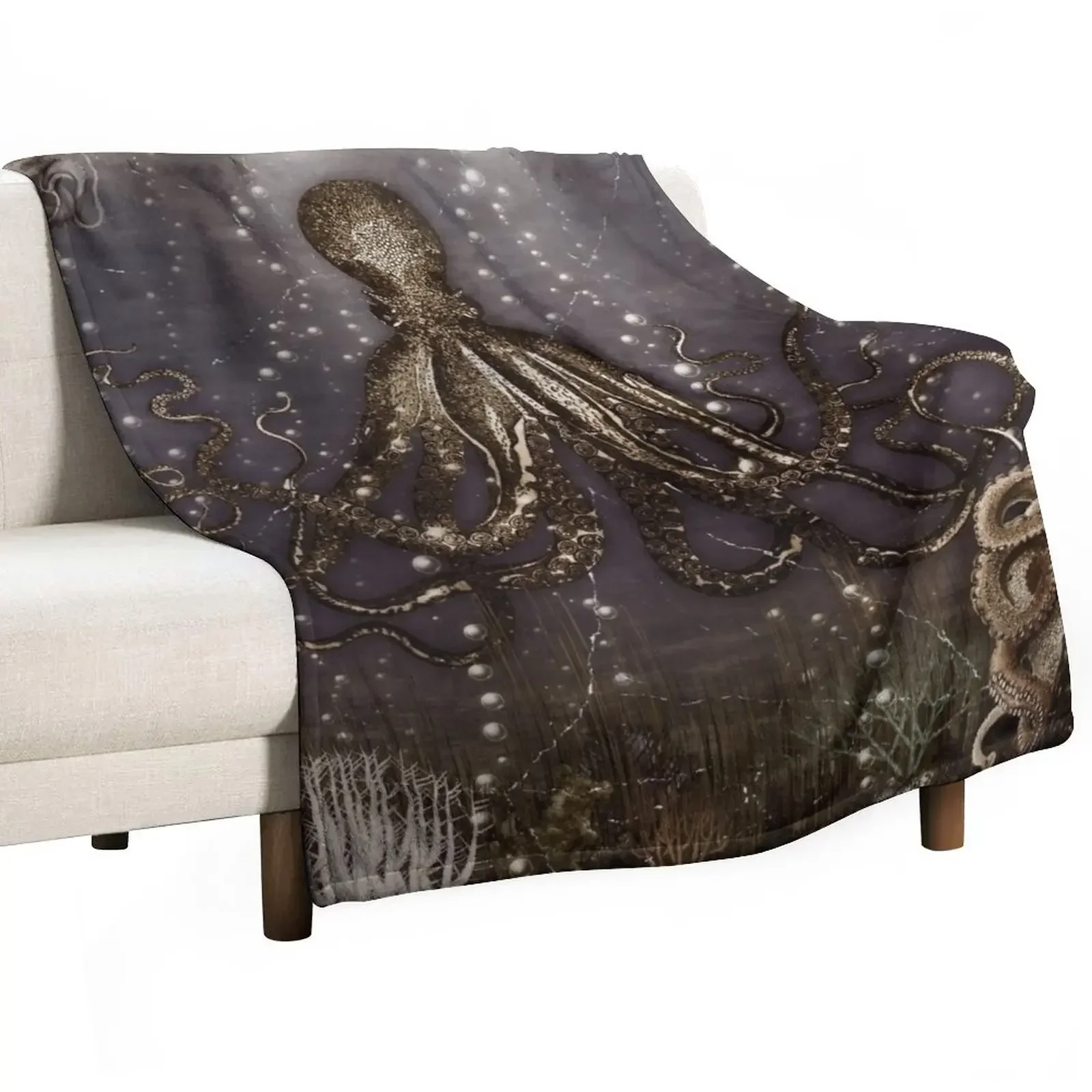 Octopus' lair - Old Photo Throw Blanket Picnic Blankets For Sofas Designers Bed covers Blankets