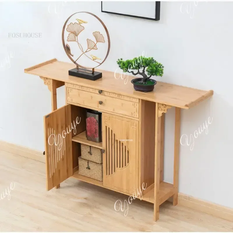 N63 Chinese Household Living Room Console Tables Light Luxury-end High Console Table Tribute Tables Designer Hallway Porch Cabin