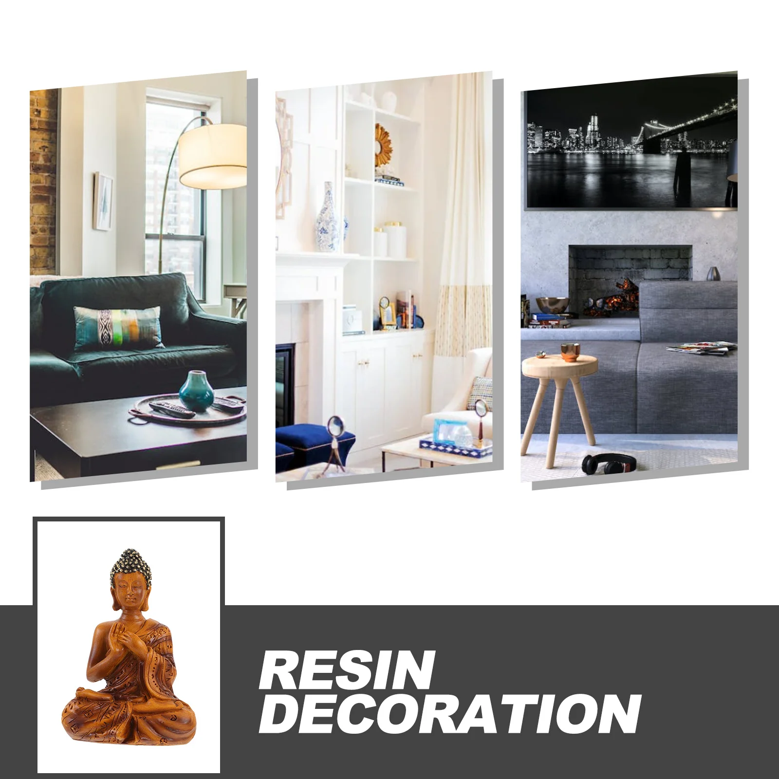 

Exquisite Small Desktop Buddha Statue Resin Craft Indoor Home Office Decor Vintage Zen Sculpture Ornament For Bookshelf