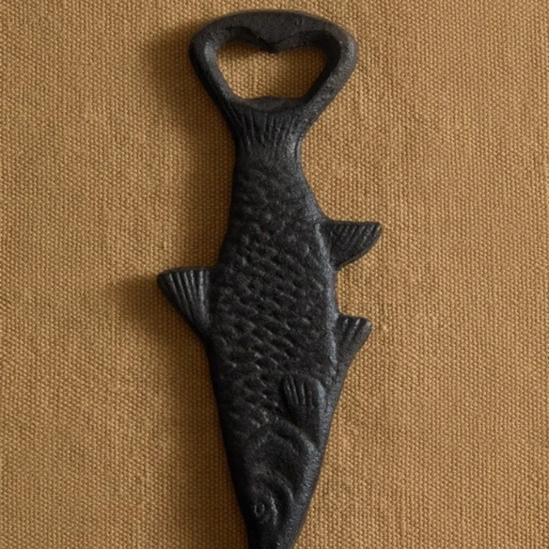 Creative Fish-Shaped Iron Art Bottle Opener - Easy Wine & Drink Bottle Opening Gadget for Home Use