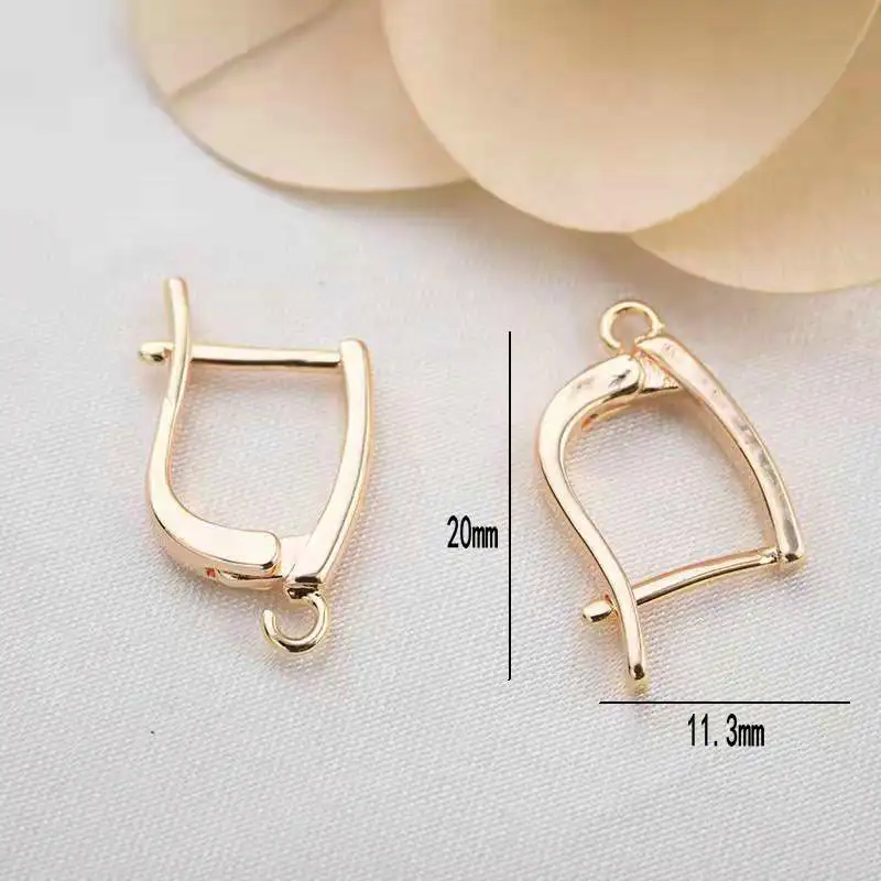 6PCS 11.3*20MM 14K Gold Color Brass Jewelry Accessories Square Stud Earing DIY Making  Hand Made Jewelry Findings Component