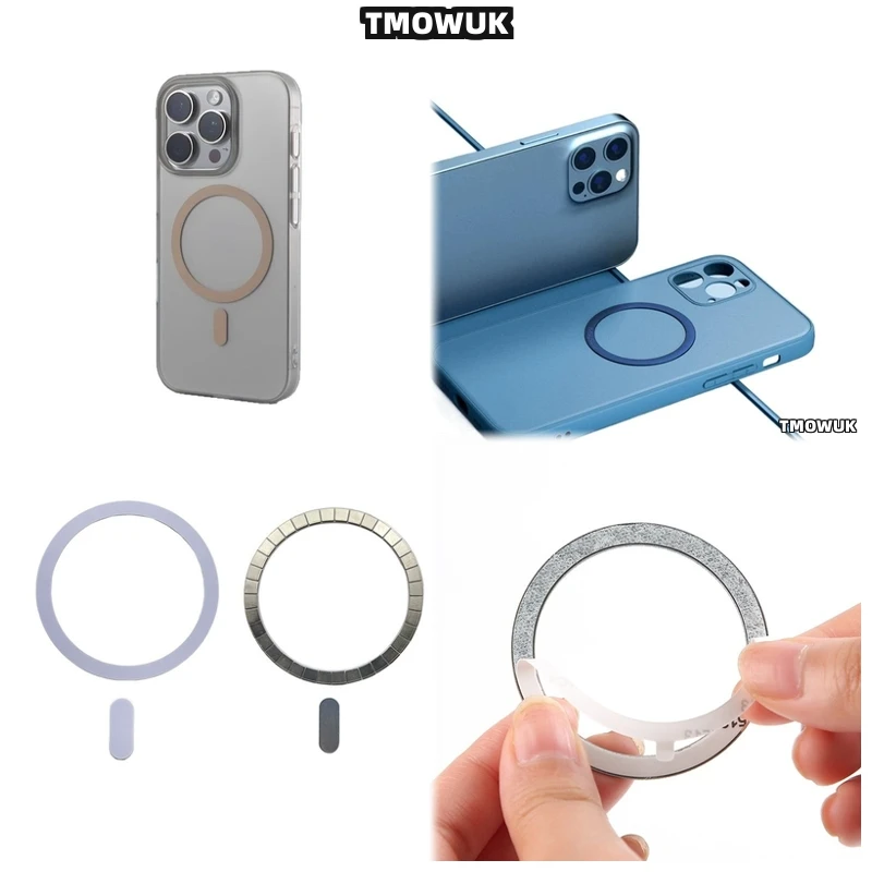 

For Samsung Galaxy S25 S21 S22 S23 S24 Ultra Note 10 For Magsafe - Magnetic Metal Plate Ring Sticker For Wireless Charging